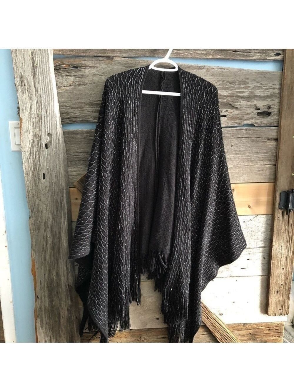 PLUS Size Black/Silver Knit Cape/Coverall